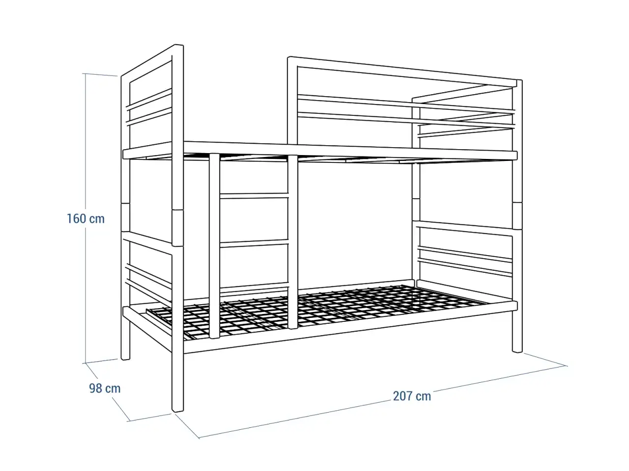 Ł&oacute;żko piętrowe dla dorosłych schemat konstrukcji