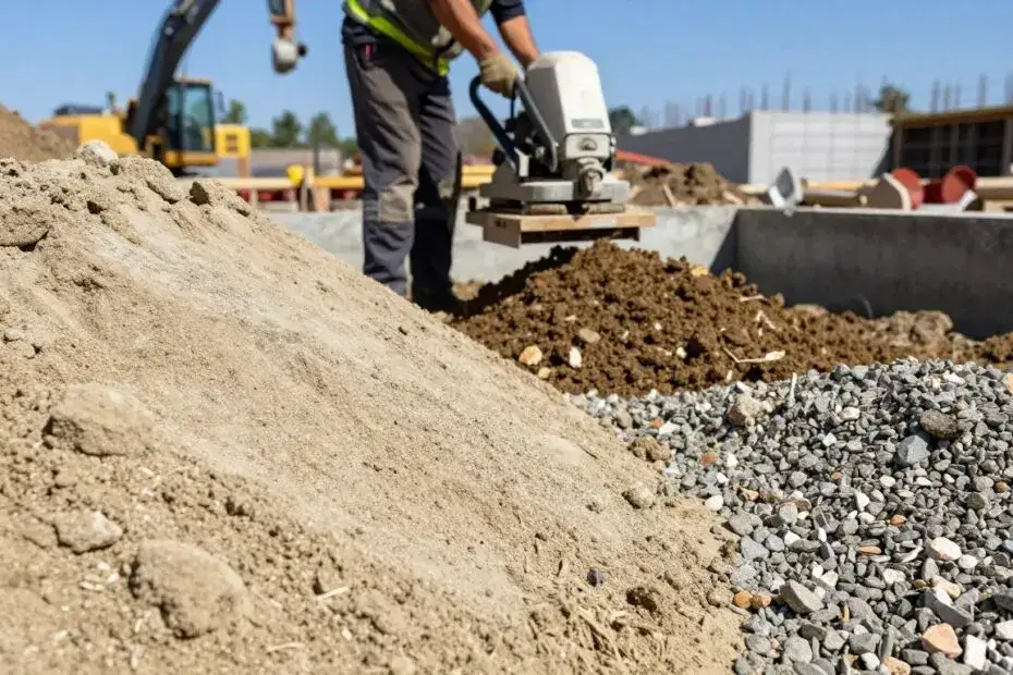 różne materiały do zasypywania fundamentów piasek pospółka żwir keramzyt
