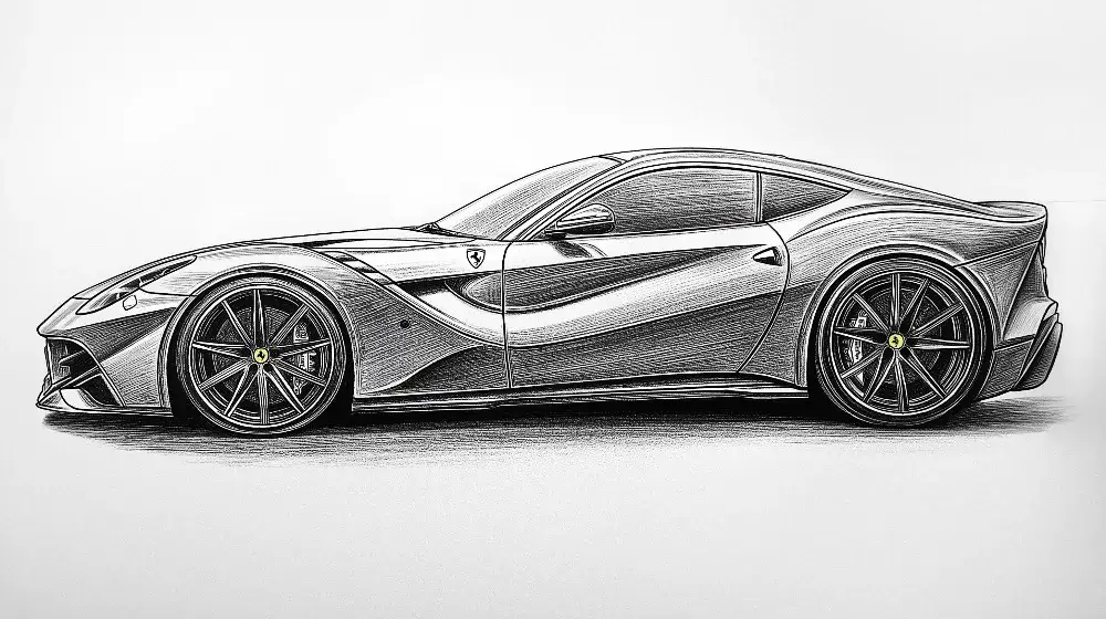 rysunek ferrari szkic proporcje