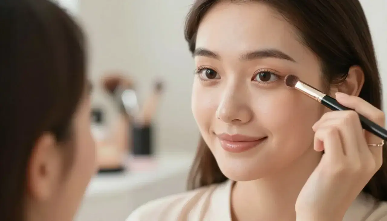 narzędzia do aplikacji korektora: palce, gąbeczka, pędzel