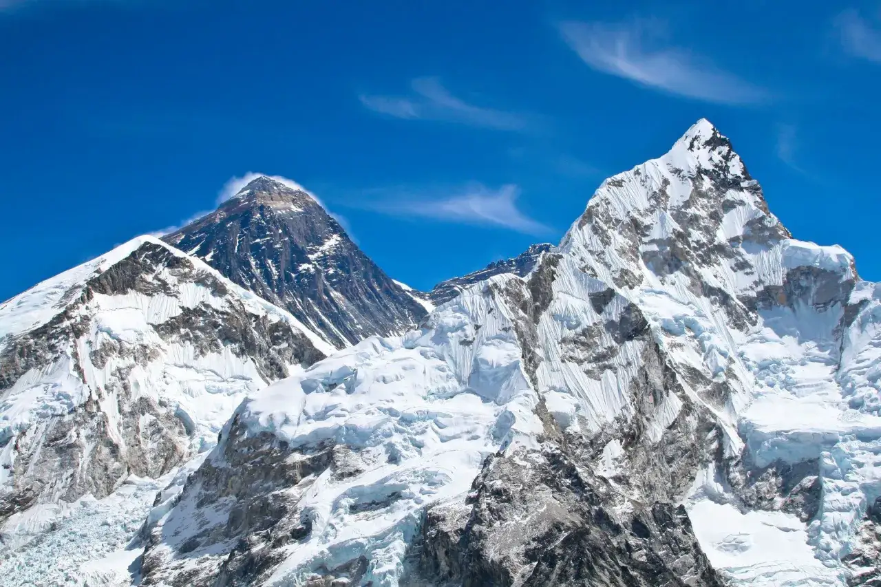 Mount Everest widok z Nepalu i Chin