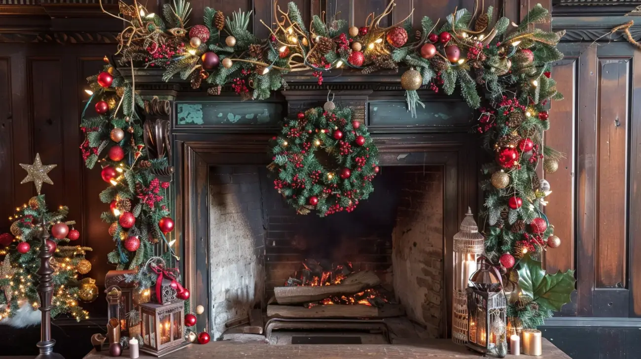 Zdjęcie 15 pomysłów na ozdoby na kominek na Boże Narodzenie