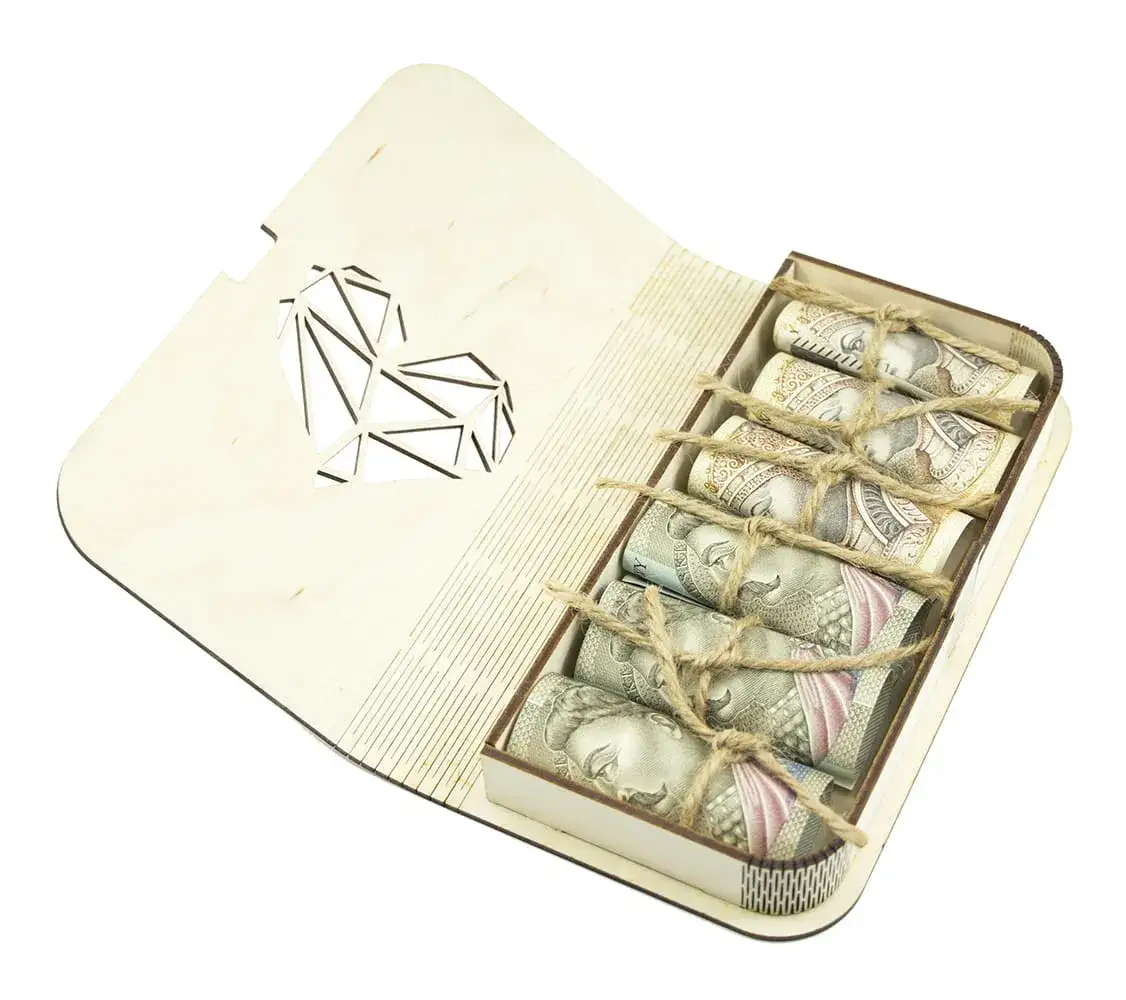 Elegancka koperta z pieniędzmi na prezent na chrzciny