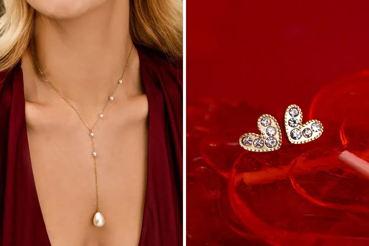 Biżuteria złota i srebrna do czerwonej sukienki