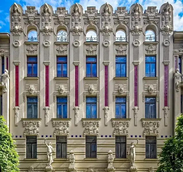 Ryga secesja ulice Alberta Elizabetes