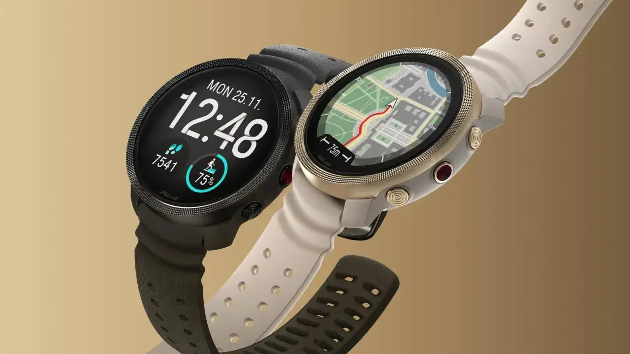 Dwa zegarki sportowe, jeden z mapą, drugi z informacją o krokach i celu 75%. Idealne do monitorowania postępów w bieganiu, by wiedzieć, jak często biegać żeby schudnąć.