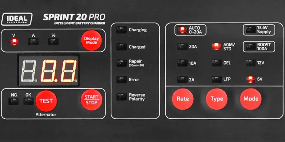 panel sterowania prostownika AGM