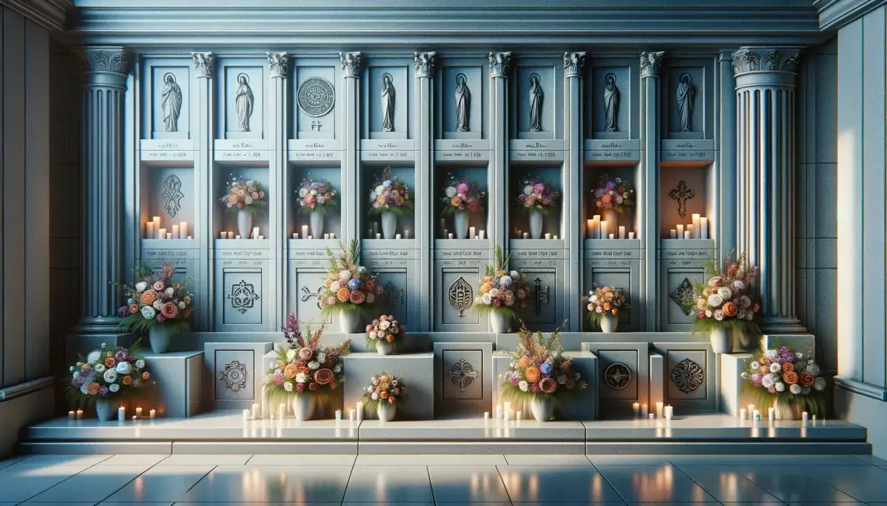 krematorium nowoczesne wnętrze lub urna w kolumbarium