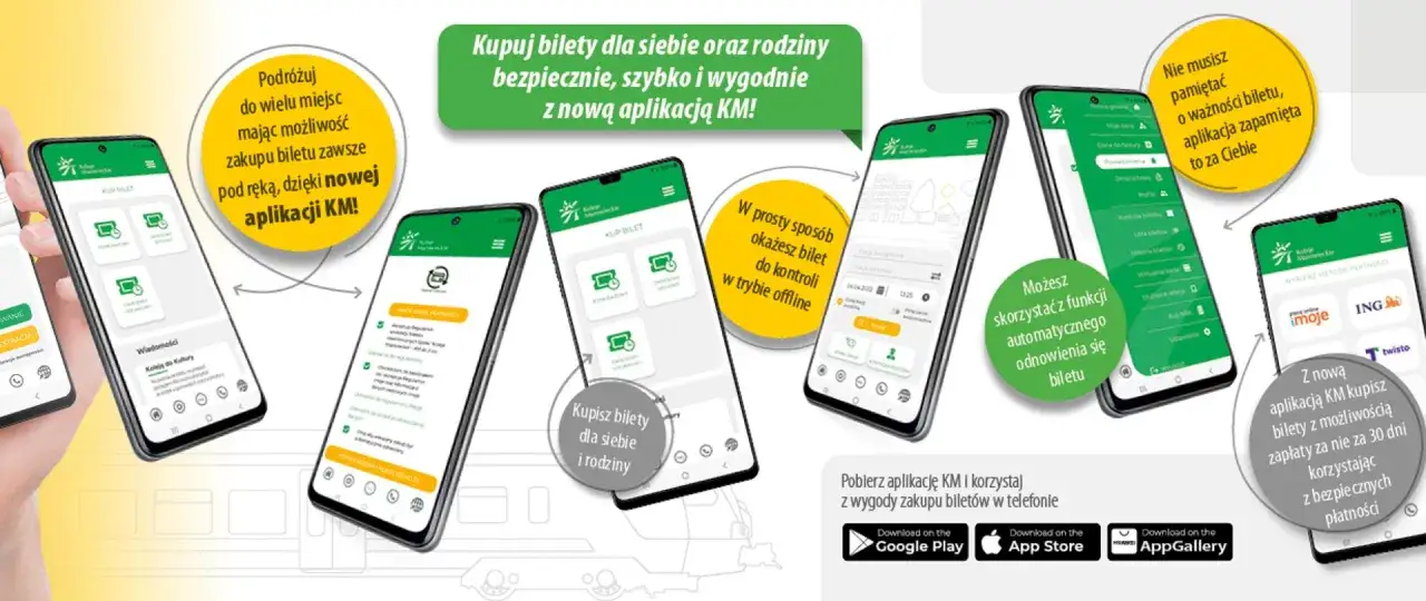 Osoba używająca aplikacji mobilnej do zakupu biletu kolejowego