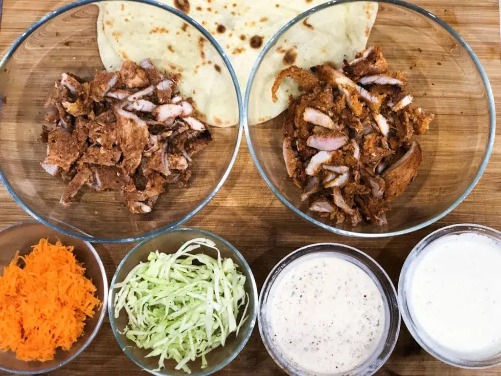 przekrój kebaba składniki