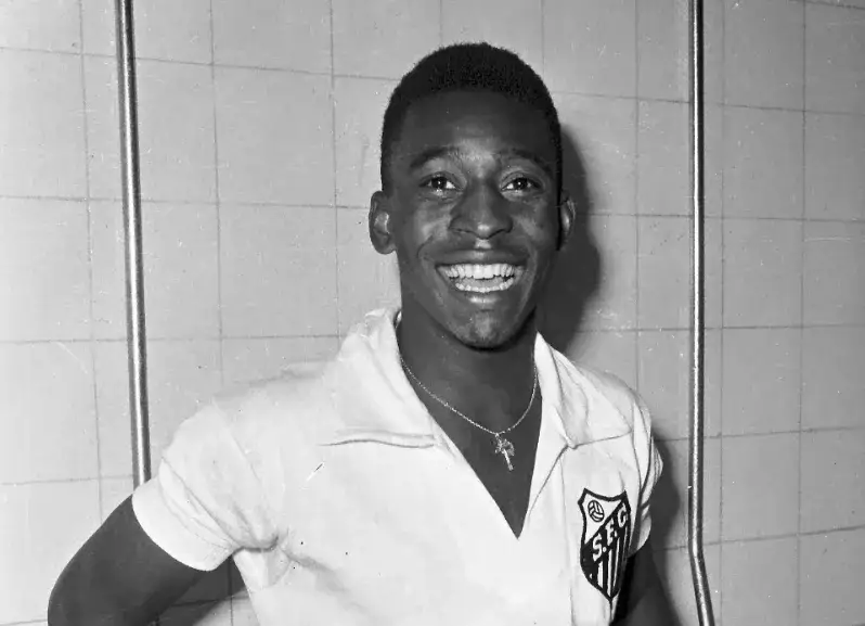 Pelé młody piłkarz Santos Brazylia