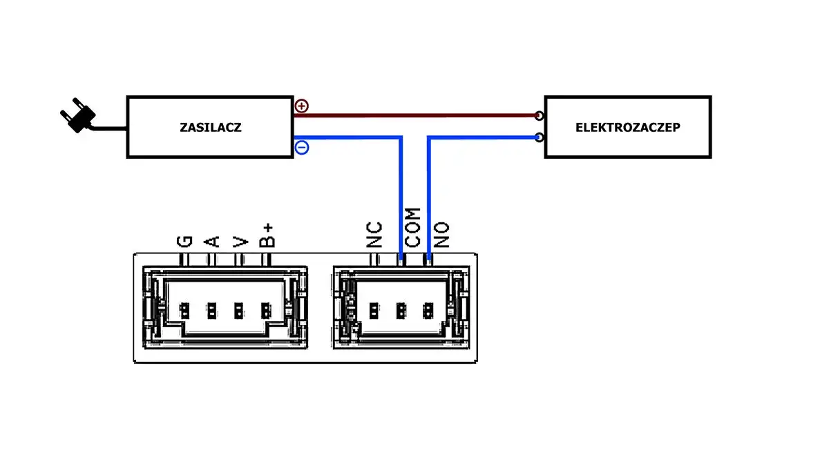 Podłączenie elektrozaczepu schemat