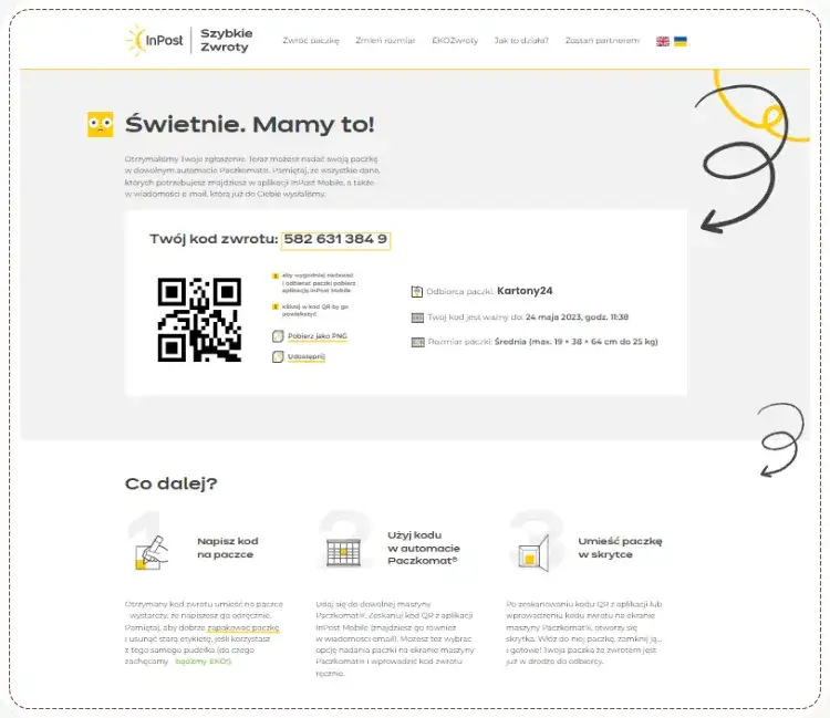 zwrot paczki kurier, zwrot pieniędzy