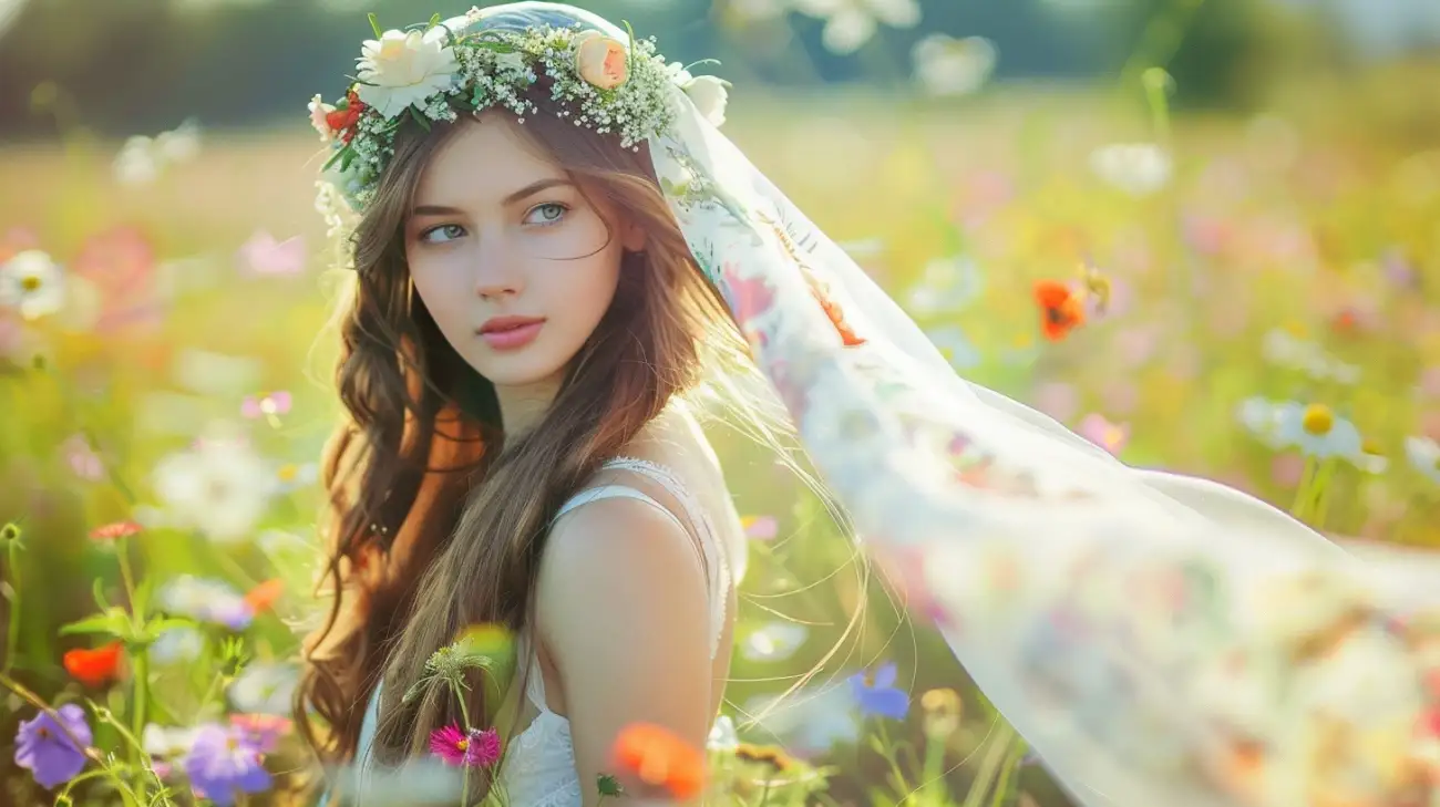 Zdjęcie Fryzury ślubne z wiankiem: Romantyczne upięcia dla panny młodej