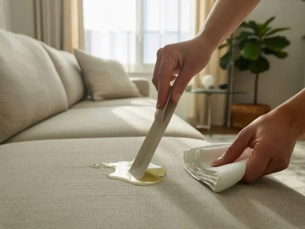 Zdjęcie Jak usunąć wosk z kanapy? Skuteczne, domowe metody.