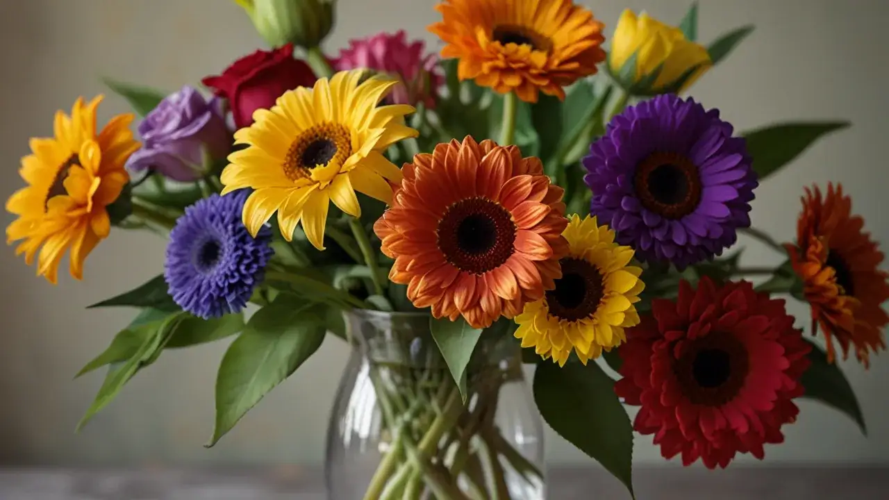 Zdjęcie Kolorowy bukiet kwiatów na każdą okazję. Jakie kwiaty pasują?