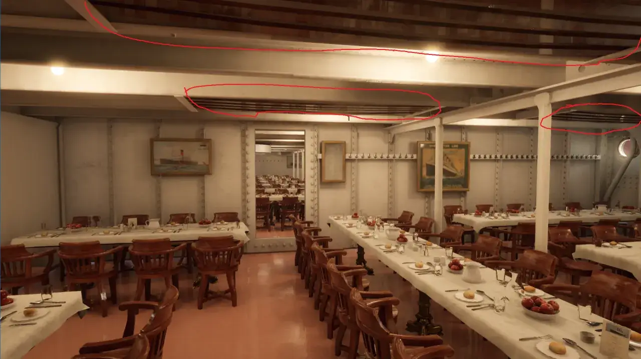 Titanic third class dining room