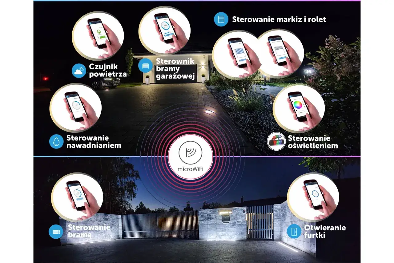 Aplikacja do sterowania ledami, bramą garażową, markizami, oświetleniem i innymi elementami domu.