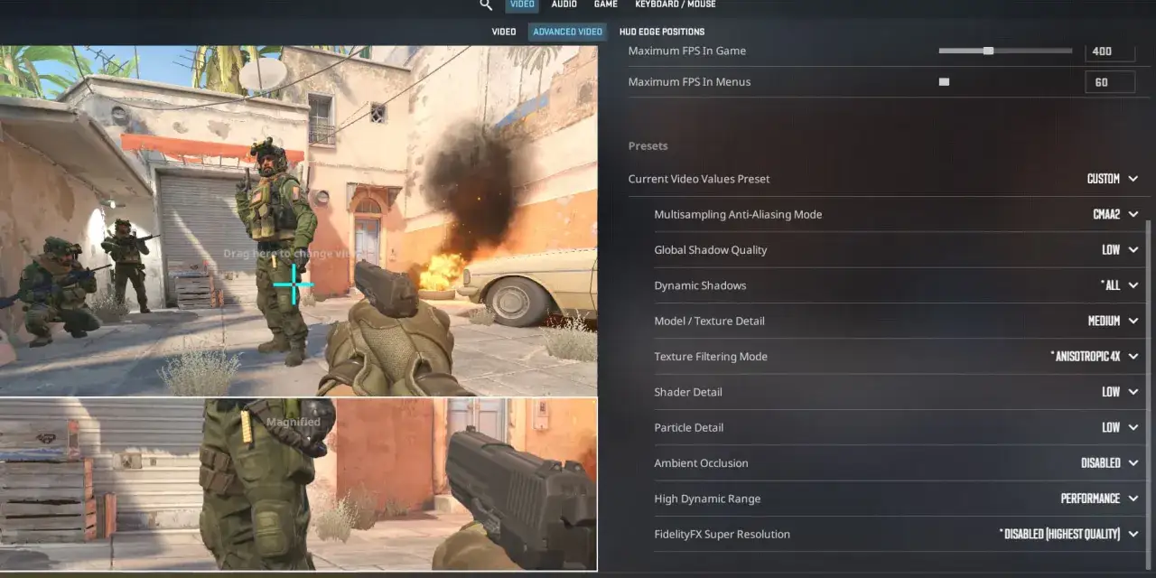 Ustawienia graficzne CS2: komenda na fps, jakość cieni, detale tekstur i inne opcje optymalizacji gry.