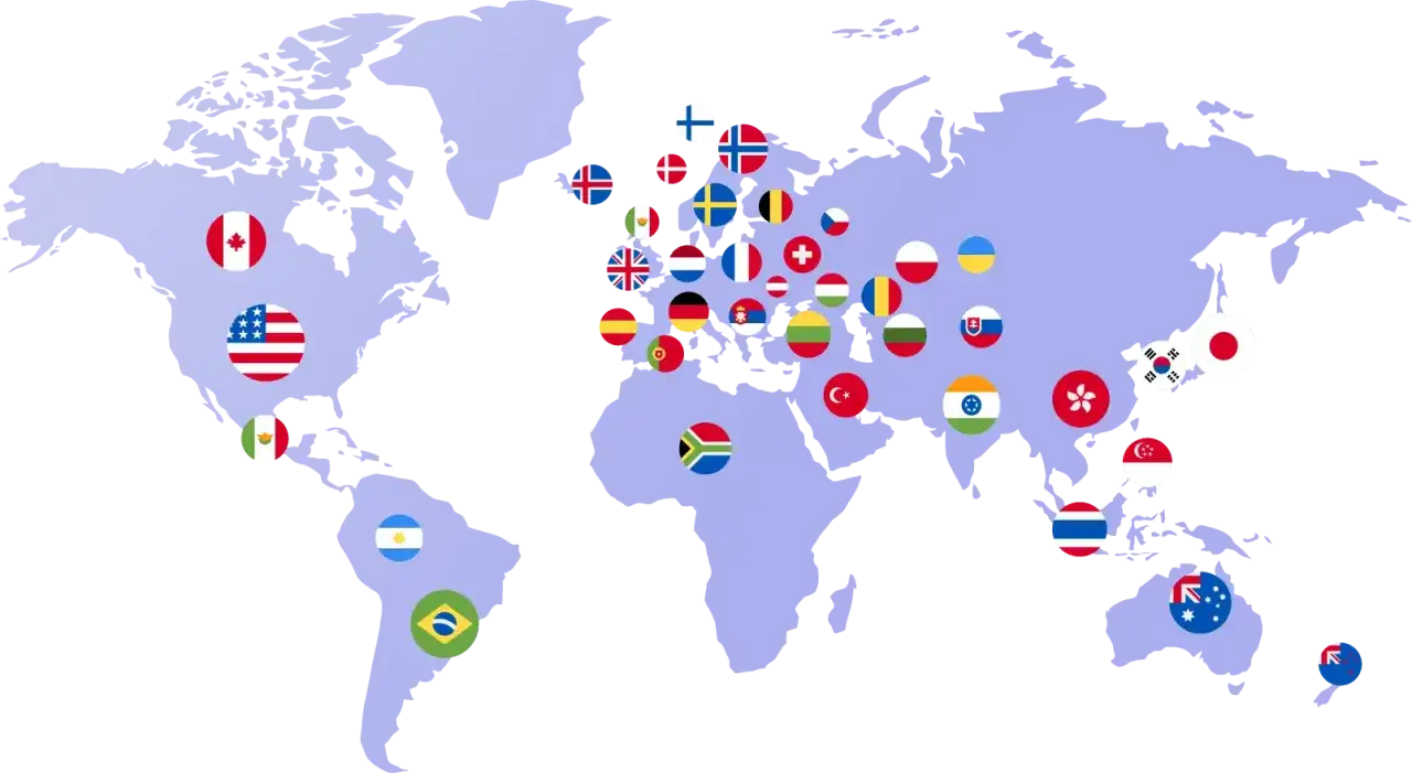 Mapa serwer&oacute;w VPN