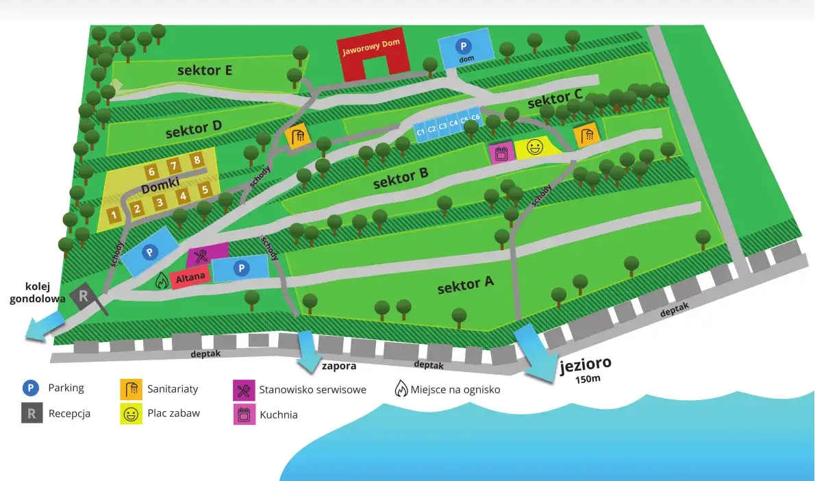 Pola namiotowe Solina mapa