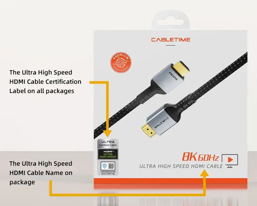 certyfikat Ultra High Speed HDMI hologram kod QR