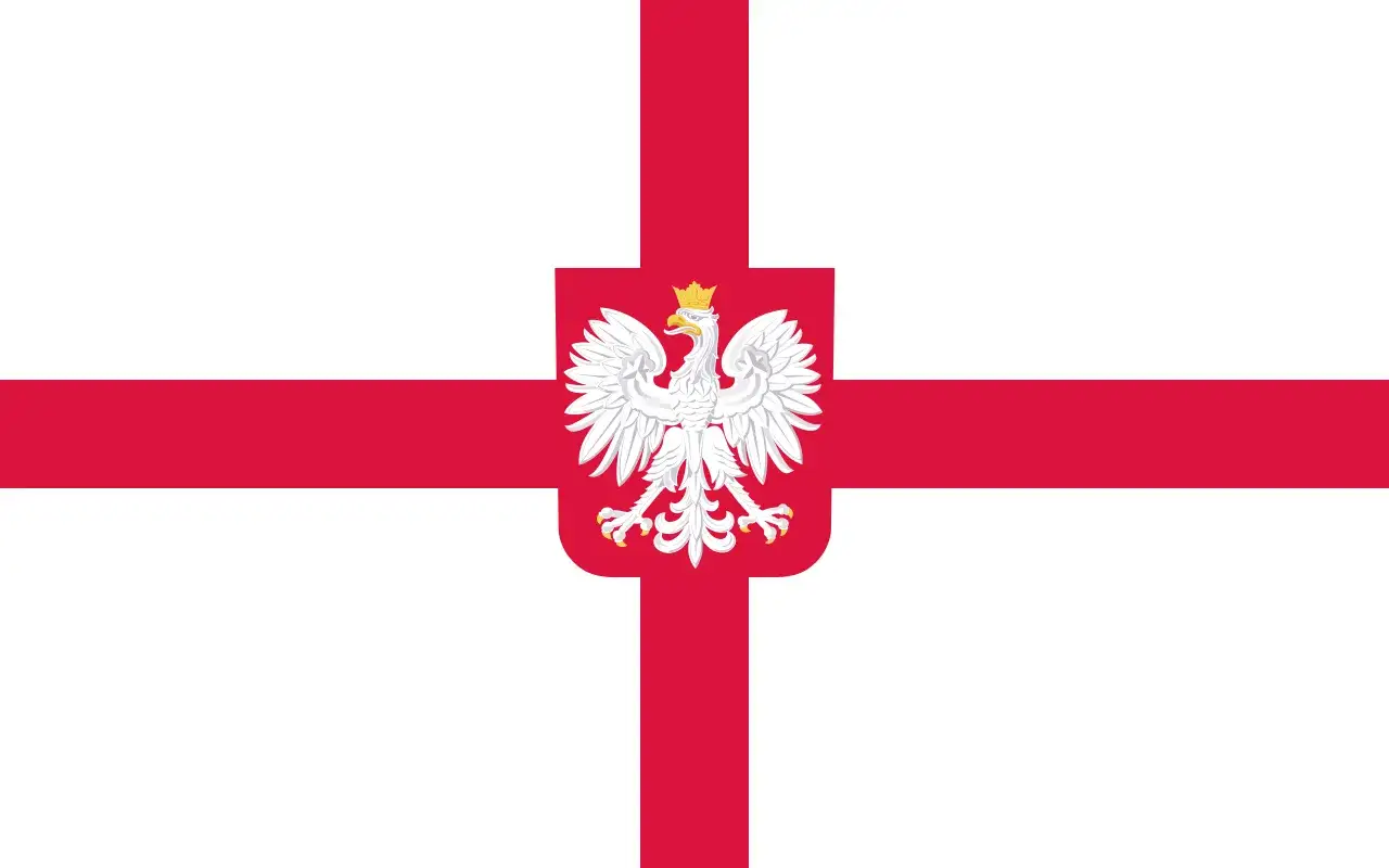 Polish and British flags intertwined