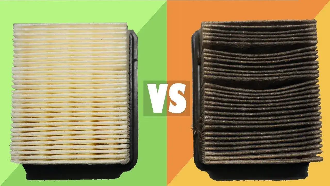 czysty i brudny filtr powietrza por&oacute;wnanie