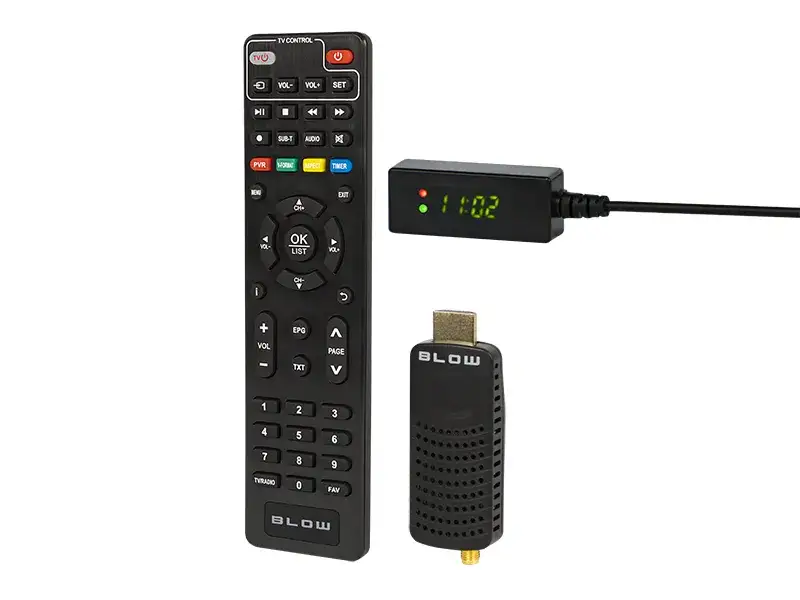 Tuner DVB-T2 HEVC podłączony do monitora