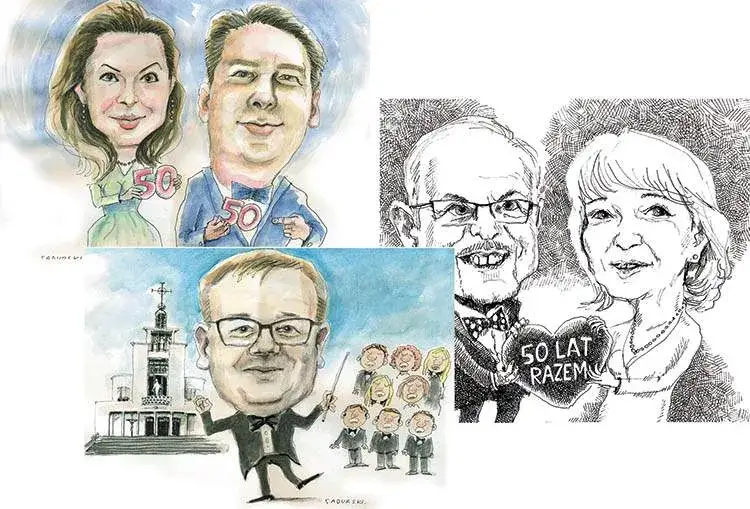 przykłady karykatur ze zdjęć AI