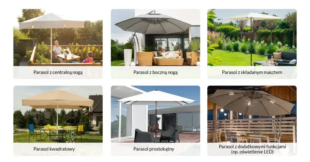 Rodzaje podstaw do parasoli tarasowych