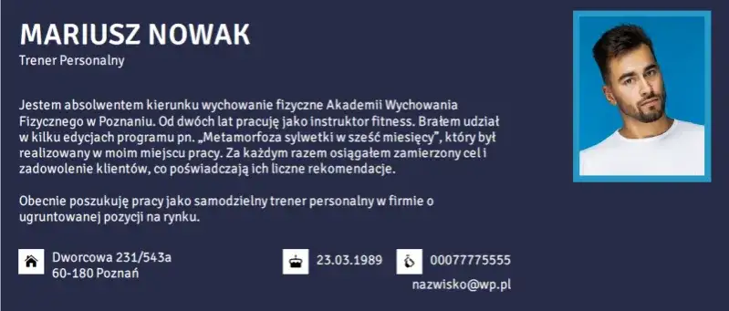 przykładowy profil zawodowy w CV