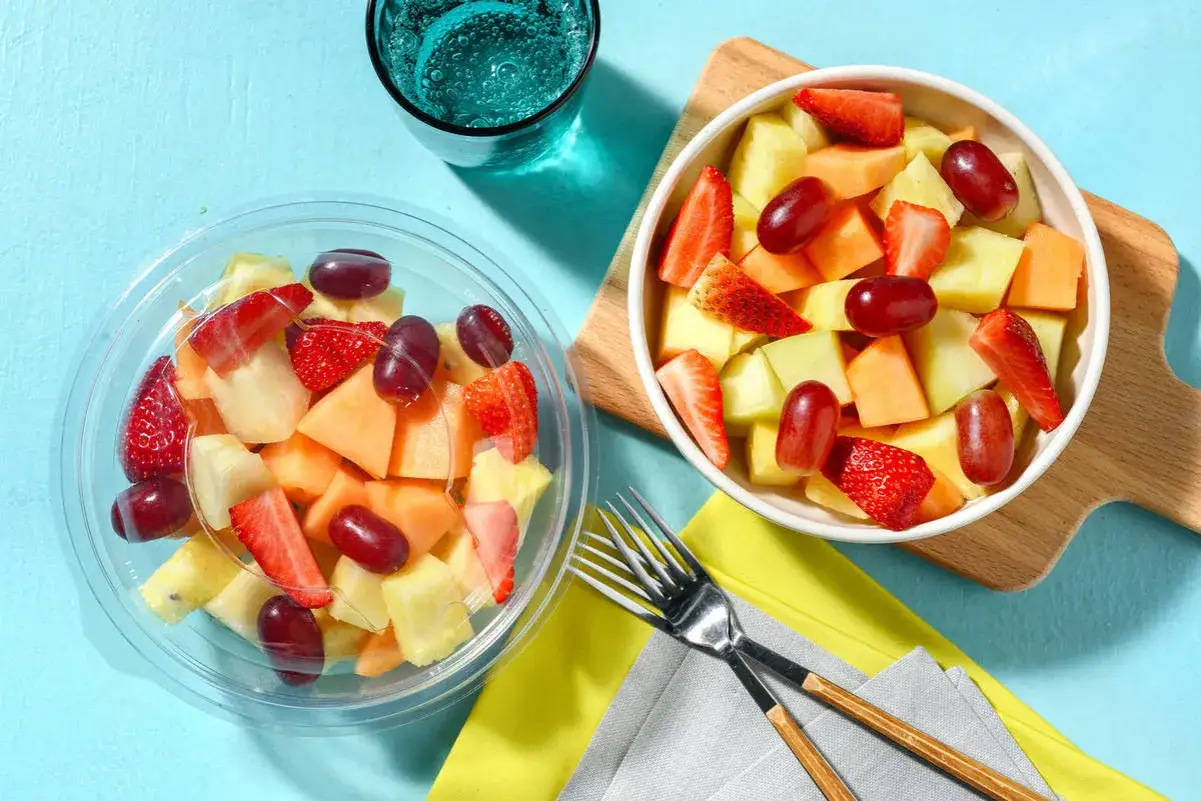 salade de fruits avec sauce gourmande