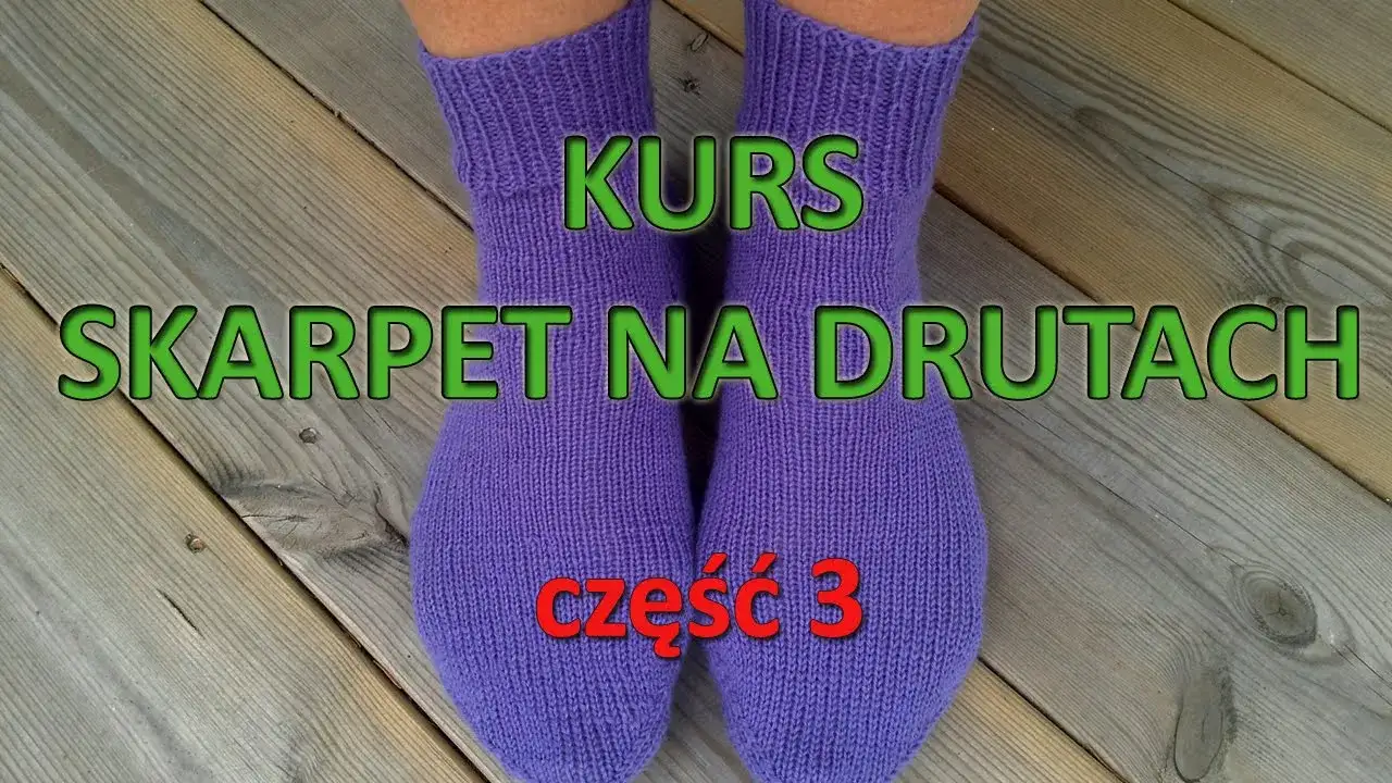 dzierganie pięty skarpetki na 5 drutach schemat
