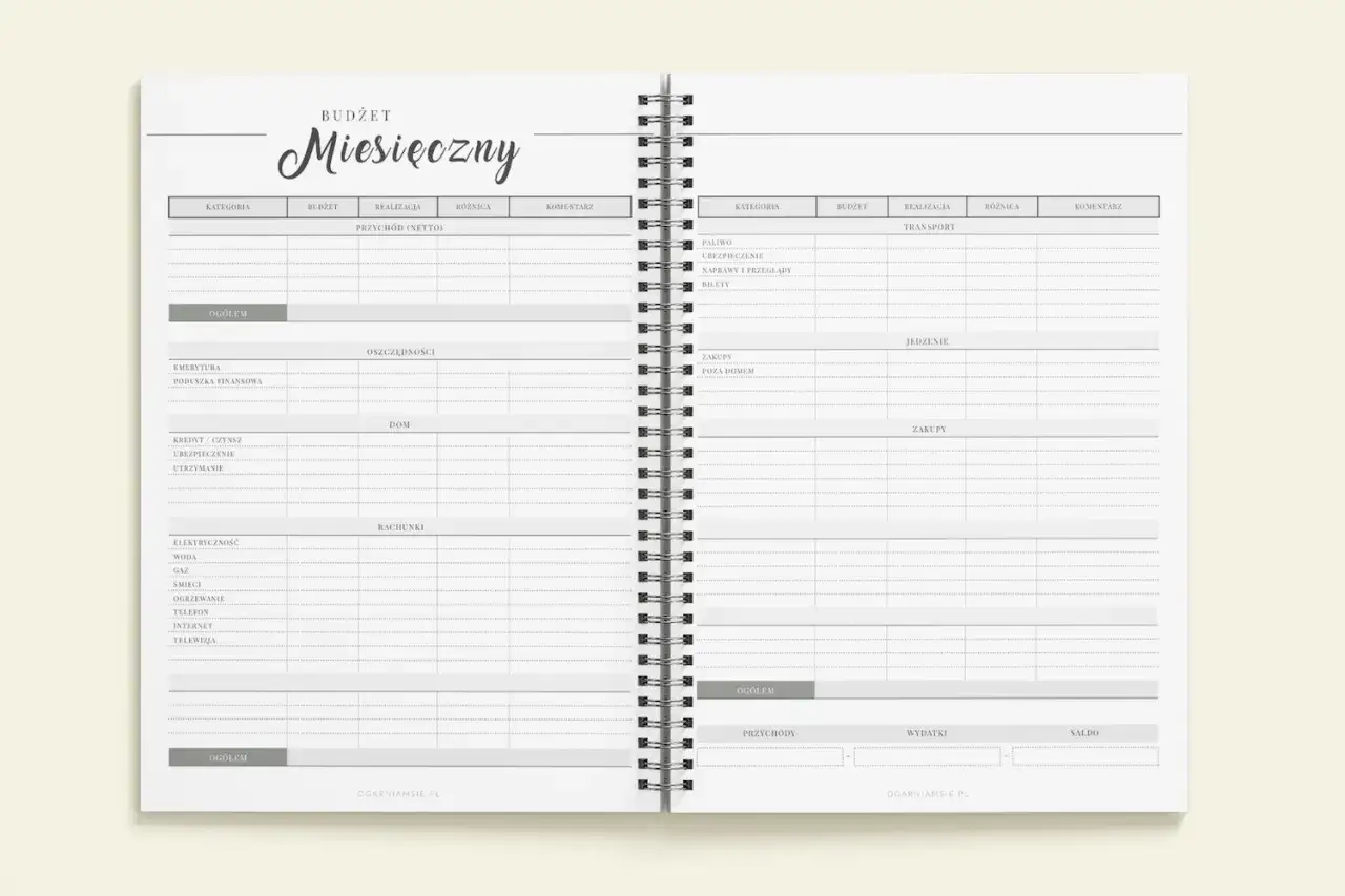 planowanie budżetu domowego z kalendarzem