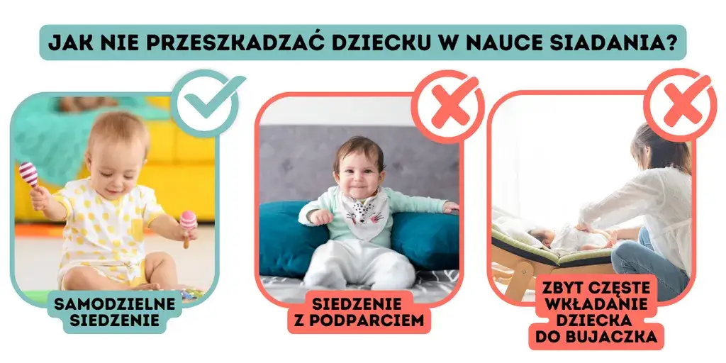 etapy rozwoju niemowlaka siadanie