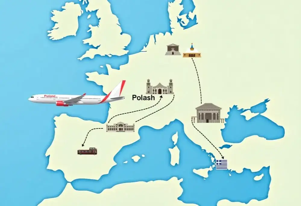Mapa lot&oacute;w Poznań Grecja, czas lotu