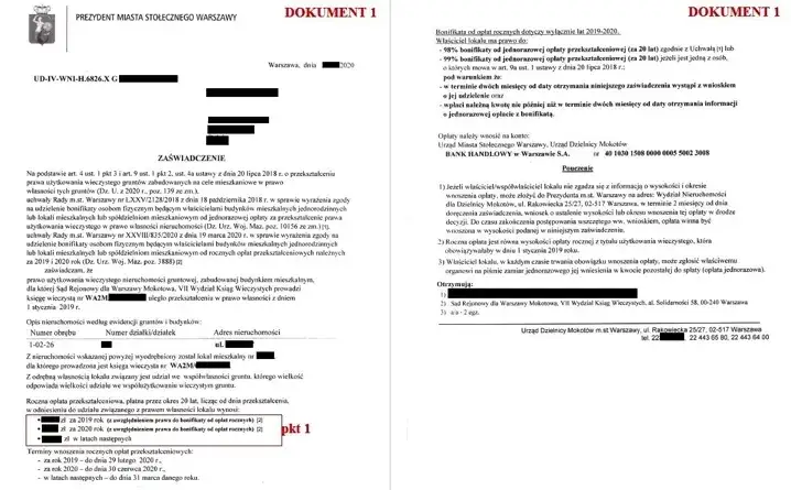 dokumenty przekształcenie prawa własności