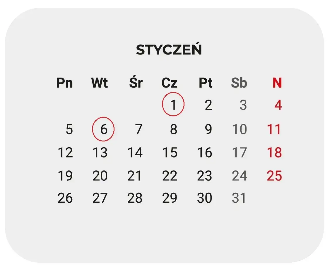 kalendarz data 2026, dokumenty prawne, umowa zlecenie