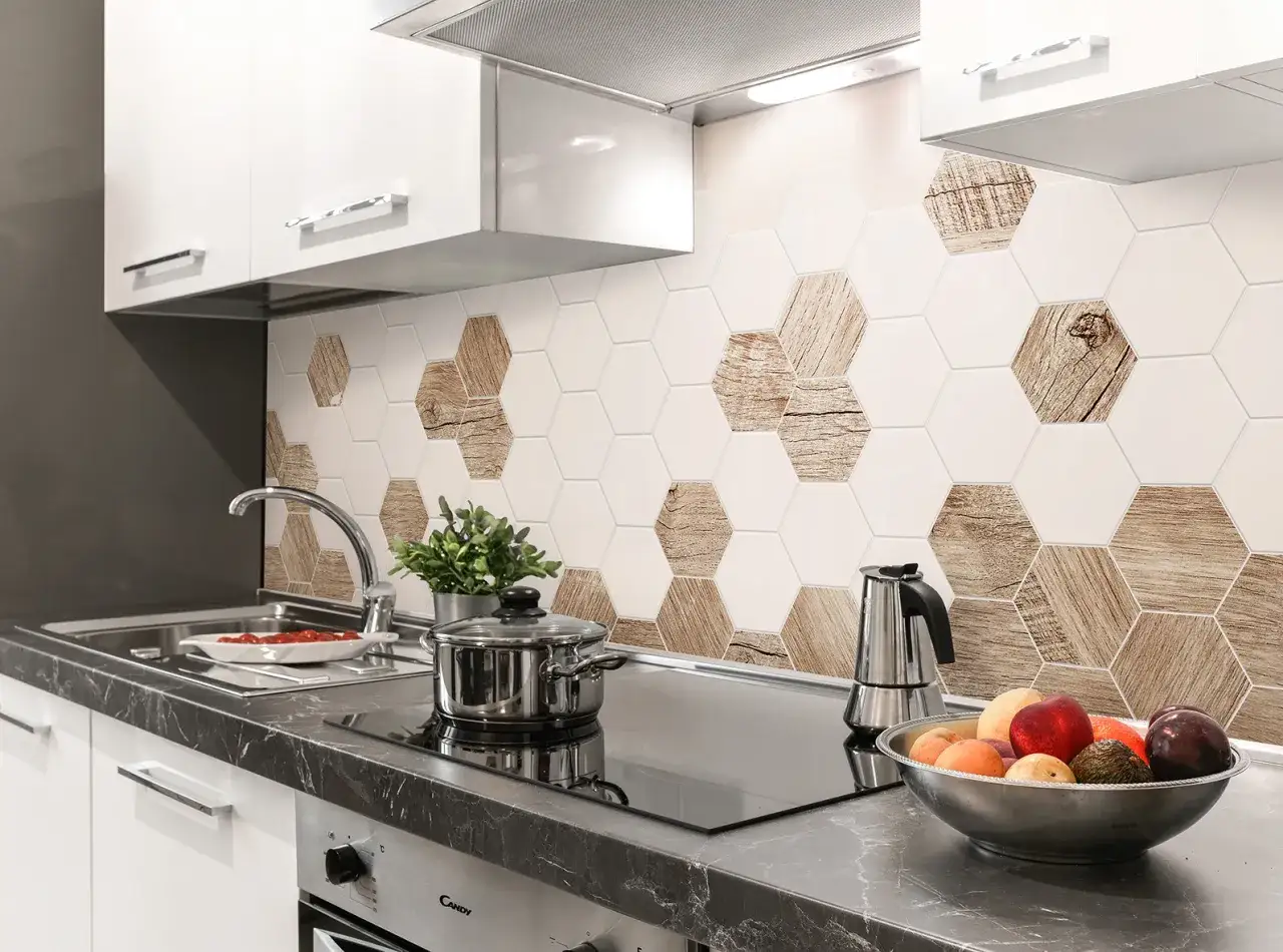 modne płytki kuchenne kit kat arabeski heksagony
