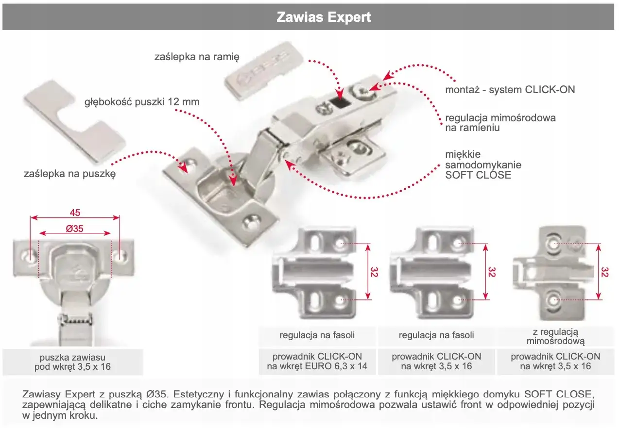 narzędzia do regulacji zawias&oacute;w meblowych