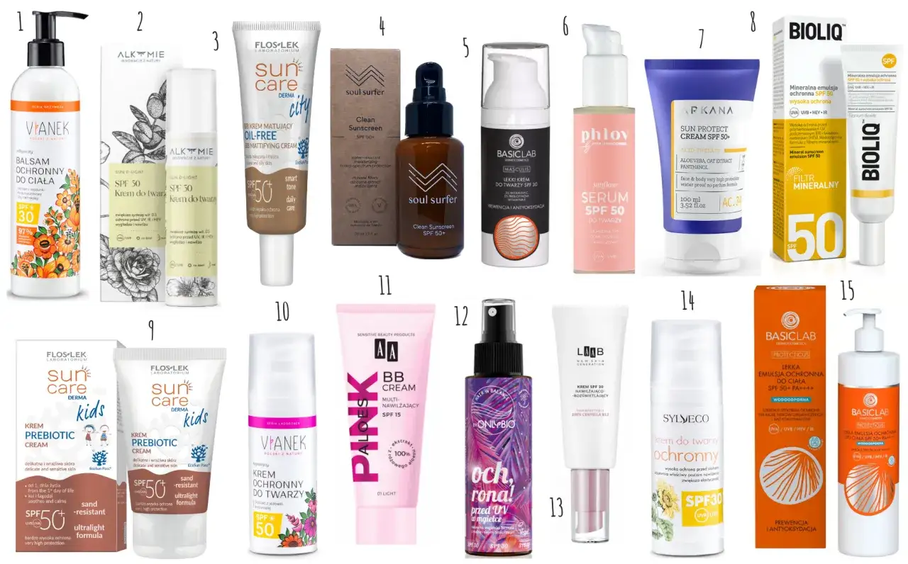 kremy z filtrem SPF 50+, delikatne kosmetyki do cery wrażliwej