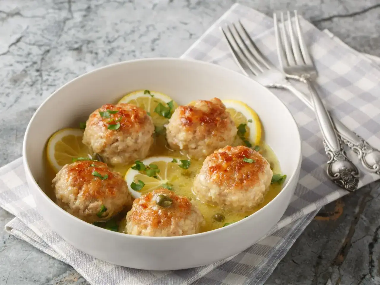 Puszyste pulpeciki drobiowe w sosie cytrynowym. Sekret tkwi w dodatku, by nie były twarde.