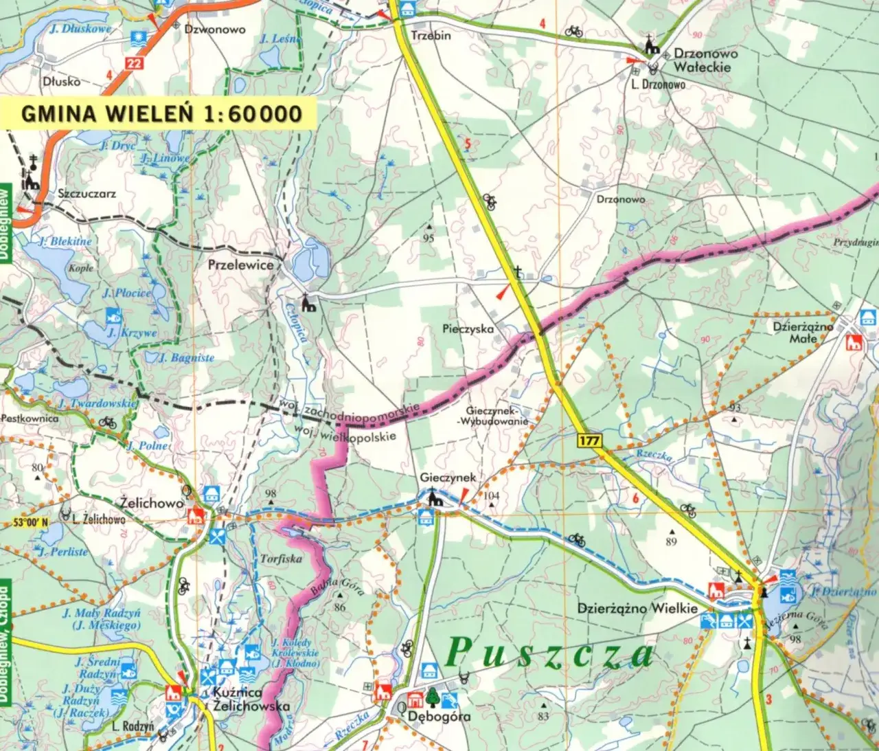 Mapa region&oacute;w wędkarskich w Polsce
