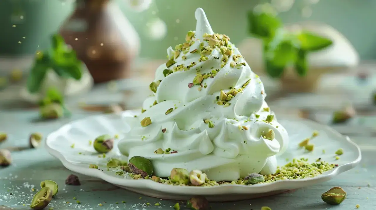 Zdjęcie Beza pistacjowa - Jak zrobić bezę z pistacjami krok po kroku w domu?