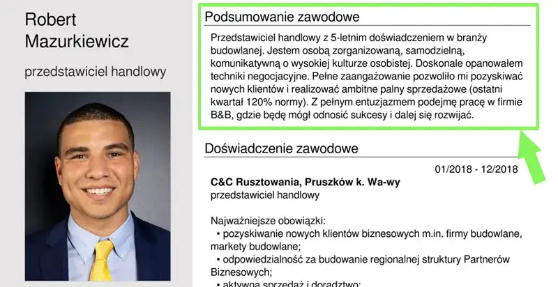 Zdjęcie Jak napisać podsumowanie zawodowe do CV? Praktyczny poradnik