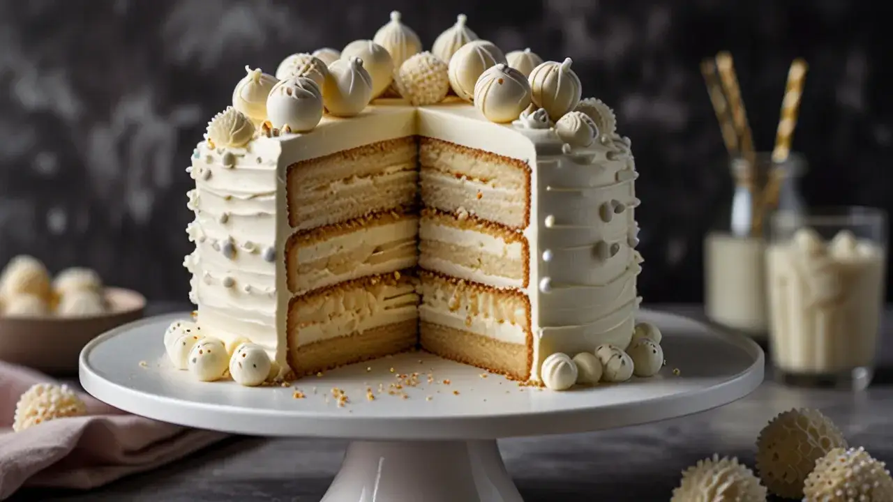 Zdjęcie Tort z białymi michałkami: Krem i masa do słodkich wypieków