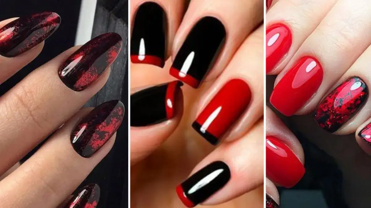 Zdjęcie Uñas negras navideñas: Inspírate con diseños elegantes y festivos