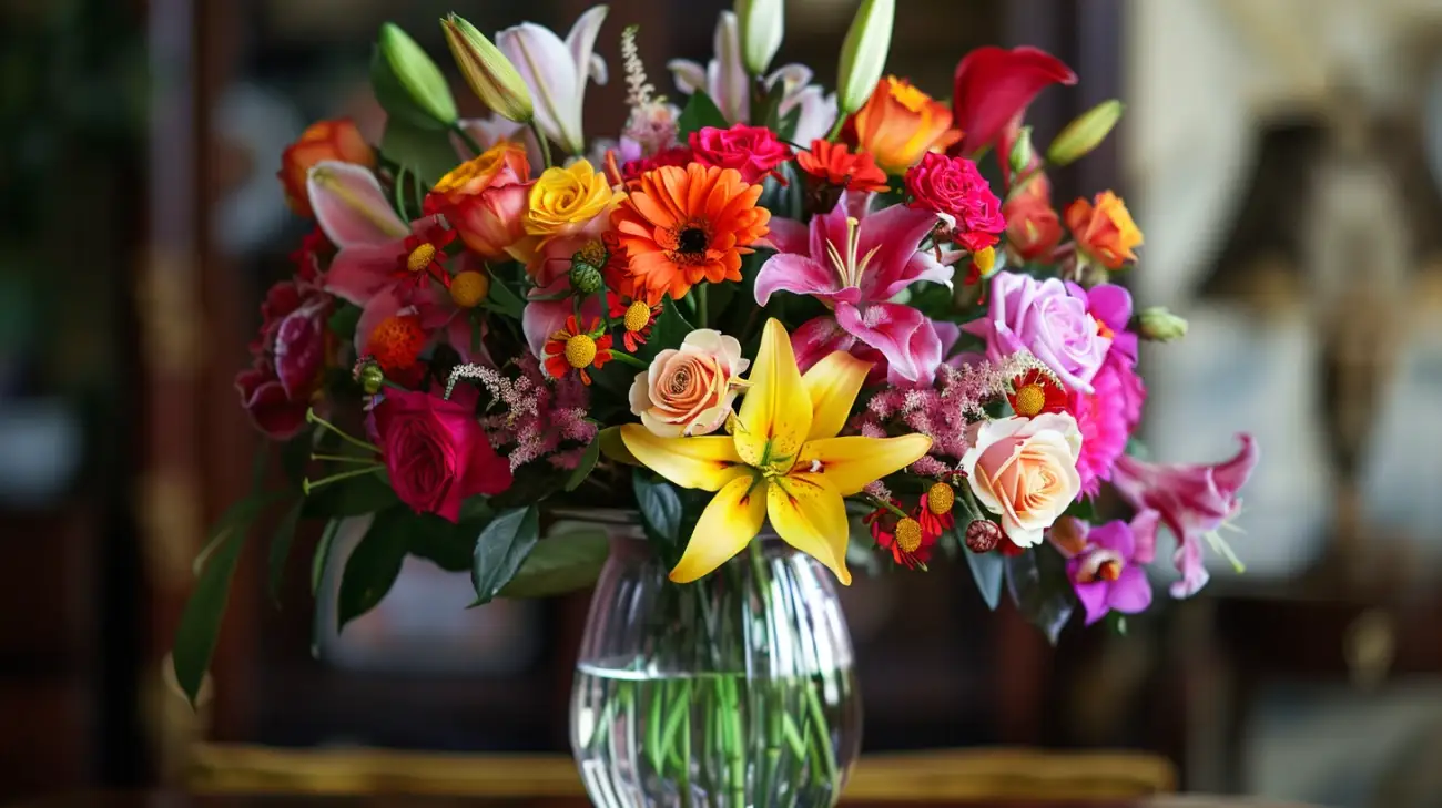 Zdjęcie Bukiet w wazonie: Pomysły na dekoracyjne bukiety kwiatów