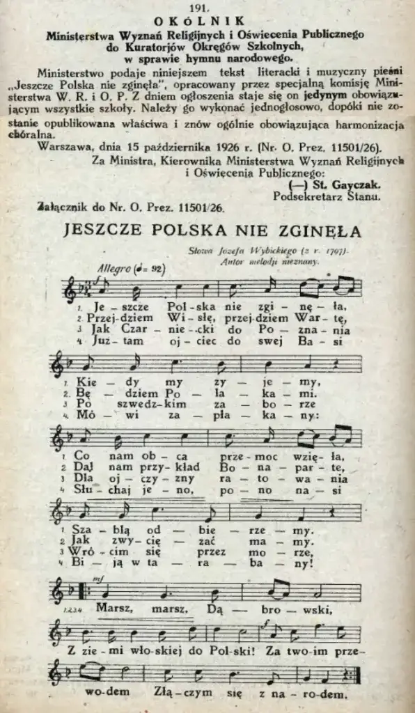Zdjęcie W którym roku mazurek dąbrowskiego został hymnem polski? Poznaj historię!